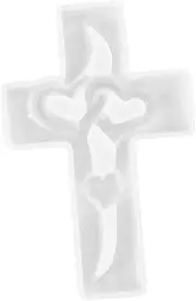 NUOBESTY Cross Candle Abrasive Tool Candle Silicone Mold DIY Mold Valentine's Day Silicone Mould Silica Gel White