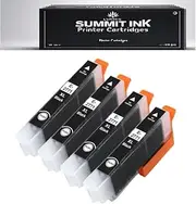 Summit Ink 277XL Black Ink Cartridges, 4-Pack, Compatible with EPSON Expression Photo XP850 XP950 XP860 XP960 XP970 (4BK)