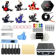 Wormhole Tattoo Kit 6 Machine Gun Power Supply Needles Grip Tips Complete Set