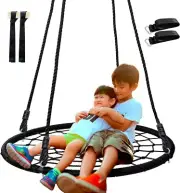 40'' Spider Web Tree Swing Net Swing Platform Rope Swing 71" Detachable Nylon R