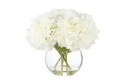 Rogue Hydrangea-Phoebe Sphere Vase 39 Cm Home Wedding Indoor Decor Flower Tree Planter White/Glass