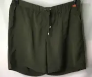 AUTOGRAPH KHAKI GREEN ELASTIC WAIST & TIE SHORTS SZ 22 NEW COMFORTABLE