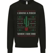 Funny Christmas Cactus Prick Kids Sweatshirt Jumper