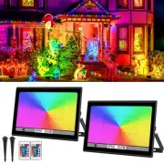 RGB Led Flood Light 100W,Outdoor Flood Light 1000W Equivalent 10000Lm Christm...