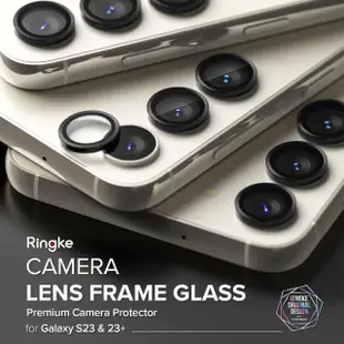 【Ringke】三星 Galaxy S23 / S23 Plus Camera Lens Frame Glass 鋼化玻璃鏡頭保護鋁框 黑(Rearth 鏡頭貼)