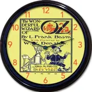 Wonderful Wizard of Oz Book Cover L Frank Baum Wall Clock Tinman Scarecrow New