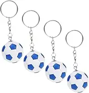 FUNNETOYU 4Pcs Football Shape Keychain Cute Sports Charm Keyring Decorations for Bags Purses Eye Catching for Football Lovers