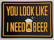 [LETS GO CORNHOLE] Funny Cornhole Patch You Look Like I Need A Beer This Patch Easily attaches to Your Backpack, Bag, Rolling cart, or Clothing. Great Gift for The Drinker Bean Bag Friend Player That Like Patches