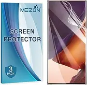 [MEZON] [3 Pack] Samsung Galaxy S22 Ultra 5G Premium Hydrogel Clear Edge-to-Edge Full Coverage Screen Protector Film (S22 Ultra 5G, Hydrogel)