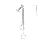 Piercing Ear Labret Double Chains Star Moon