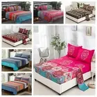 Mandala Deep Fitted Sheet+Flat Sheet+2 Pillowcases Set Queen King Size Bedding