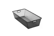 Boxsweden Mesh Storage Basket 33x65.5cm Home Organiser Container Holder Black