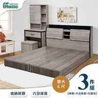 在飛比找PChome24h購物優惠-【Ihouse】香奈兒 觸控燈光房間3件組(床頭箱+6分底+