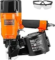 VEVOR Coil Siding/Framing Nailer CN83N, 50mm to 83mm 15 Degree Pneumatic Siding Nail Gun with Tool-Less Depth Adjustment, 70-120PSI Air Coil Nailer for Siding Sheathing Wooding Fencing Decking