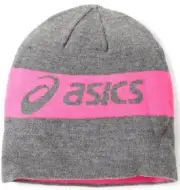 ASICS PR Thermal 2 in1 Beanie Pink Grey Stocking Pull Over Hat One Size Fits All