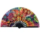 Folding Hand Held Fan for Club Women Men Outfit Party Large Raves Hand Fan