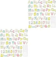 TEHAUX 2 Sets Letter Bulletin Watercolor Classroom Decor Vinyl Letters Poster Bulletin Board Border Felt Board School Large Letters for Bulletin Board Letter Stickers Message