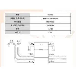 SVAGO VE7850 獨立式 14人份 自動開門 洗碗機 110V