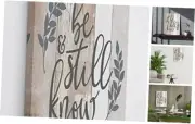 BXFAHZJ Be Still And Know PSALM 46:10 Wood Grain Wall Art Canvas Farmhouse
