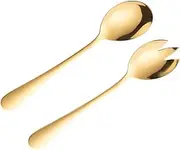 BEBEMOKO Gold Salad Servers Set Salad Set Stainless Steel Serving Utensils for Home Hotel