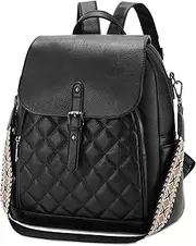 Backpack Purse for Women,Chase Chic Vegan Leather Medium Quilted Backpack Ladies Fashion Shoulder Bookbag