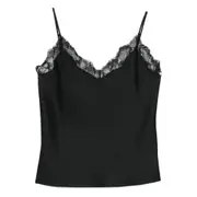 [Calvin Klein] Calvin Klein Lace-trimmed Camisole Top S BLACK