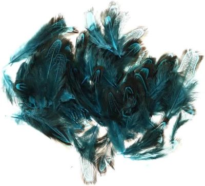 100Pcs Pheasant Plumage Feathers,Blue Plumage Feathers for Sewing Crafts,2.4-3.9