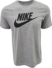 Nike Men's Swoosh Logo T-Shirt, Dark Grey Heather/Black, L