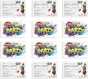 12 x Graffiti Invitation Cards Children's Birthday Boy Girl Colourful Graffiti Cards Invitation for Boys Girls Children Birthday Children's Party Birthday Invitations with High-Quality Workmanship