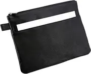 Alassio 42232 Bench Utensil Bag Leather with Zip Closure for Coins, Banknotes and Valuables Money Pouch Approx. 25 x 19 cm Black