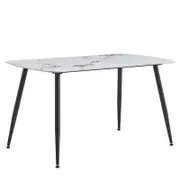 Yarra Dining Table 1400mm - Ceramic Marble White