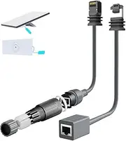 for Starlink Ethernet Adapter Gen 3/Mini, 1000 Mbps Starlink Cable SPX to RJ45 for Starlink V3 (Rev.4) Dishy and Router Accessories, Cable Extension to Starlink Mini/Gen 3 for House/Camping (Both)