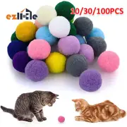 Stretch Plush Ball Cat Toy Ball Colorful Interactive Cat Toys Cat Pom Chew Toy