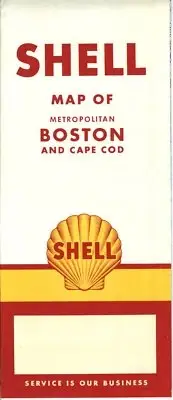 1956 Shell Road Map: Boston and Cape Cod NOS