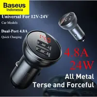 在飛比找蝦皮購物優惠-倍思車載充電器車載充電器 2usb 數顯 4.8A 快速充電