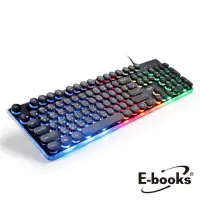 在飛比找momo購物網優惠-【E-books】Z6 炫光打字機靜音有線鍵盤