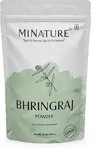 mi nature Bhringaraj powder Eclipta Prostrata, leaf powder / 100% Pure, Natural and Organic / (227g / (1/2 lb) / 8 ounces) - Resealable Zip Lock Pouch