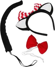BESTYASH Fox Ears and Tail Inspired Headband Black Cat Ear Set for Cosplay Costumes