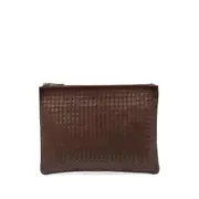 [Dragon Diffusion] Dragon Diffusion Woven Leather Clutch Bag ONE SIZE BROWN