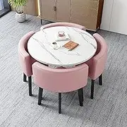 Modern Business Hotel Lobby Dining Table Set Office Coffee Table and Chair Set for Leisure Area with Small Round Table and 4 Chairs