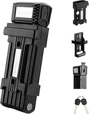 ROCKBROS Anti-Theft Folding Bike Lock,Bold Diameter 1.18cm,High Manganese Steel Locking Plate and ABS Double Protection,Portable Folding Key Lock Bicycle Motorcycle Electric Vehicle