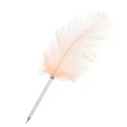 30cm/12" Feather Ballpoint Pen, 1 Pcs Ink Vintage Refined Plated Pen, White