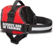 Service Dog in Training Vest with Hook and Loop Straps and Handle - Harnesses in