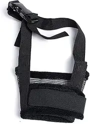 Soft Dog Muzzle for Large Medium Small Sized Dogs, Full-Covered Anti-bite Air Mesh with Adjustable Straps, Breathable Drinkable Prevent Biting Barking Chewing Licking (Black) (L)