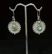 Circle Infinity Labradorite Earrings