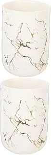 2pcs Marble Teeth Cup Razors Toothpaste Holder Ceramic Mouthwash Rinsing Cup Glass Tumblers Drinking Glasses Bathroom Toothbrush Cup Travel White Marbling Ceramics Porcelain Cup/513