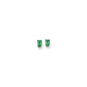 14k White Gold 6x4mm Emerald Cut Mount St. Helens Earrings