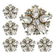 [brooksnaji] 6 Pieces Rhinestone Button Covers, Removable Rhinestone Button Embellishments | Jewellery Buttons, Cufflinks for Weddings, Meetings, Parties