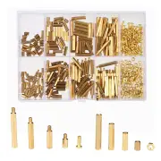 280Pcs M2.5 Hex Nut Assortment Kit Head Brass Spacing Double-pass Screw Threaded Pillar PCB Computer Motherboard StandOf