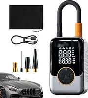 Portable Tire Pump, Wireless Air Inflate for Car Tires, Electronic LCD Tire Inflator, High Pressure Power Bank, Auto Accessory for Activities Like Travel, Camping, and Road Trips.